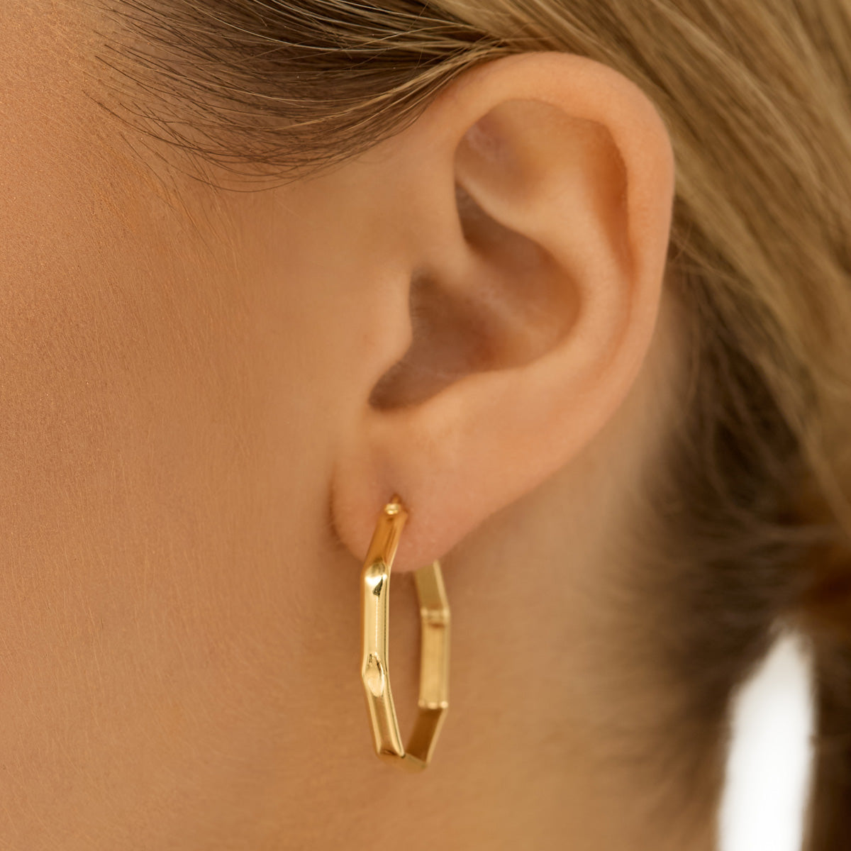 Rotunda Oktagon Sterling Silber Creolen