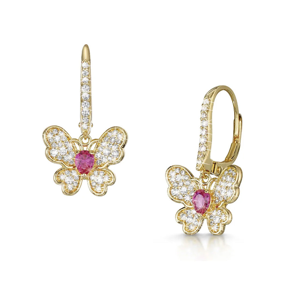 Schillernde Schmetterling Kristall Ohrringe