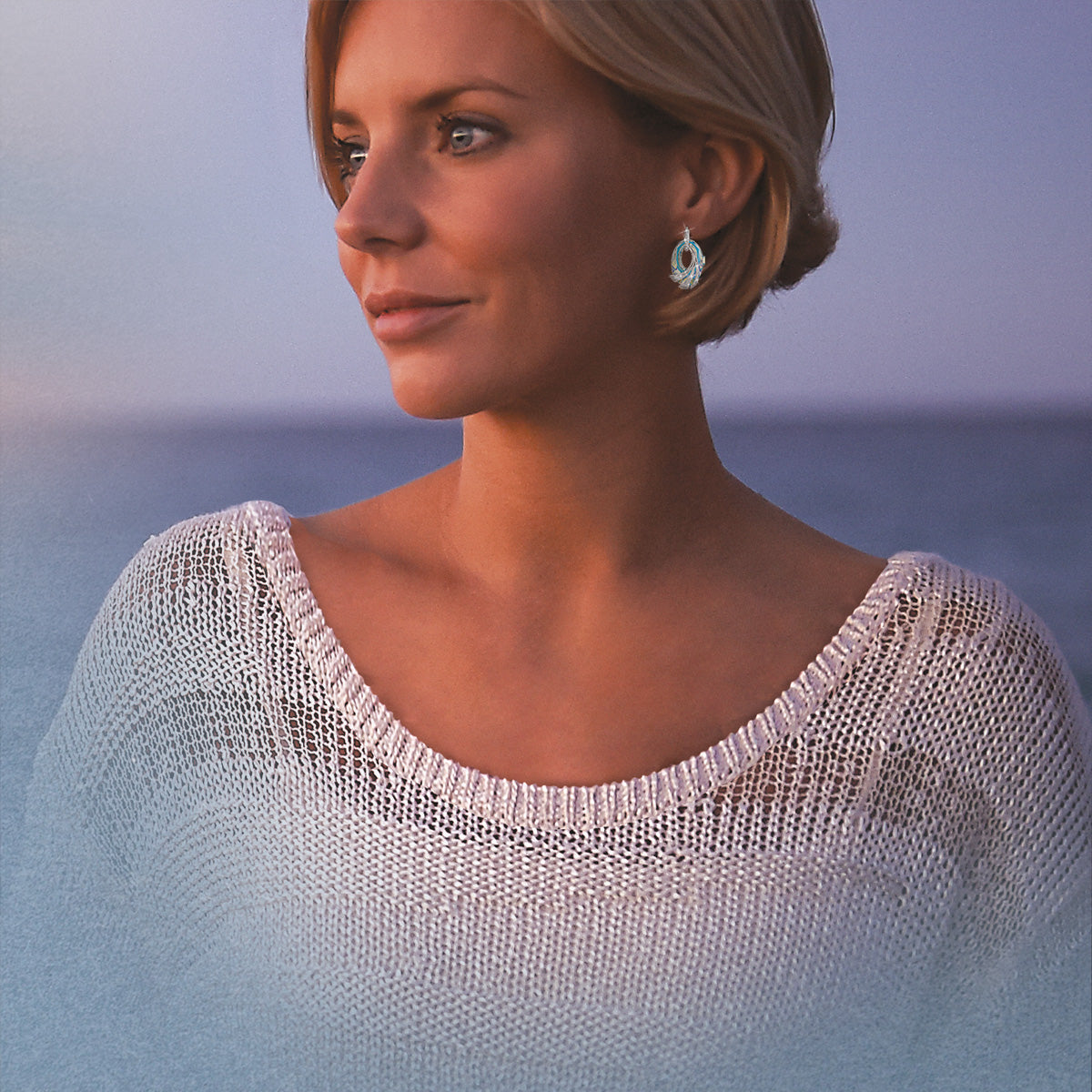 Schimmernder Ozean - Kristall Ohrhänger